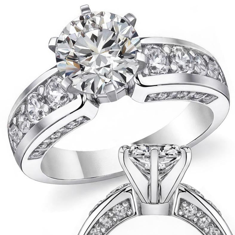 Round Brilliant Moissanite Engagement Ring Setting 1.1ct