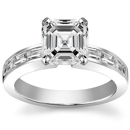 Baguette Moissanite Engagement Ring Setting 0.60ct