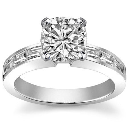 Baguette Moissanite Engagement Ring Setting 0.60ct