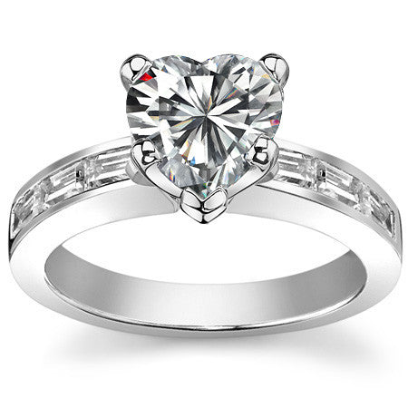 Baguette Moissanite Engagement Ring Setting 0.60ct