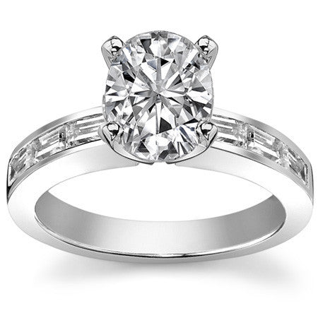 Baguette Moissanite Engagement Ring Setting 0.60ct