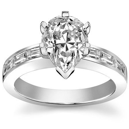 Baguette Moissanite Engagement Ring Setting 0.60ct
