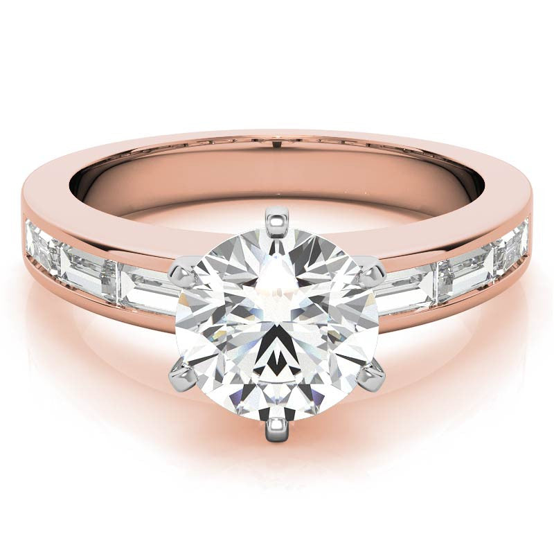 Baguette Moissanite Engagement Ring Setting 0.60ct