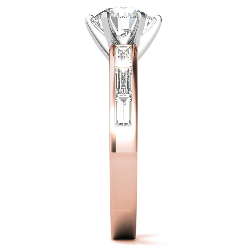 Baguette Moissanite Engagement Ring Setting 0.60ct