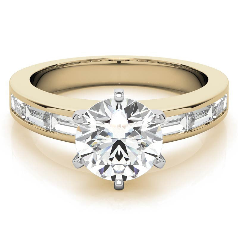 Baguette Moissanite Engagement Ring Setting 0.60ct