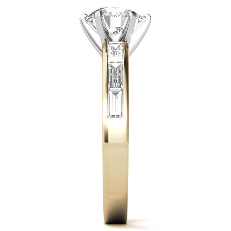 Baguette Moissanite Engagement Ring Setting 0.60ct