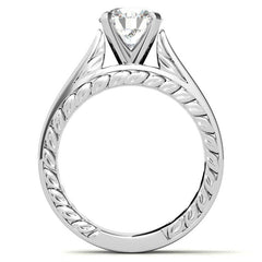 Round Antique Moissanite Engagement Ring Setting 1.8ct