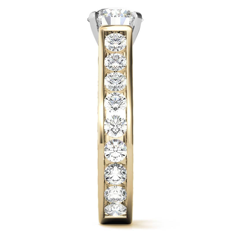 Round Antique Moissanite Engagement Ring Setting 1.8ct