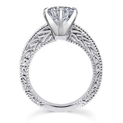 Round Antique Moissanite Engagement Ring Setting 0.6ct