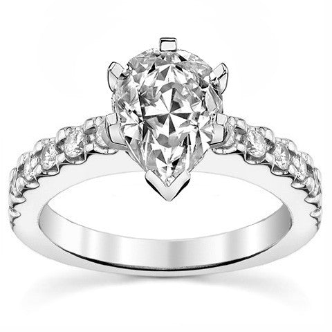 Round Brilliant Moissanite Engagement Ring Setting 0.72ct