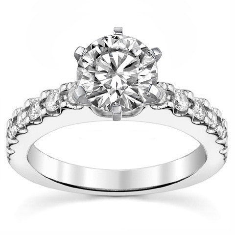 Round Brilliant Moissanite Engagement Ring Setting 0.72ct
