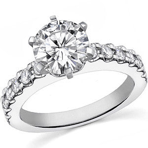 Round Brilliant Moissanite Engagement Ring Setting 0.72ct
