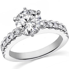 Round Brilliant Moissanite Engagement Ring Setting 0.72ct