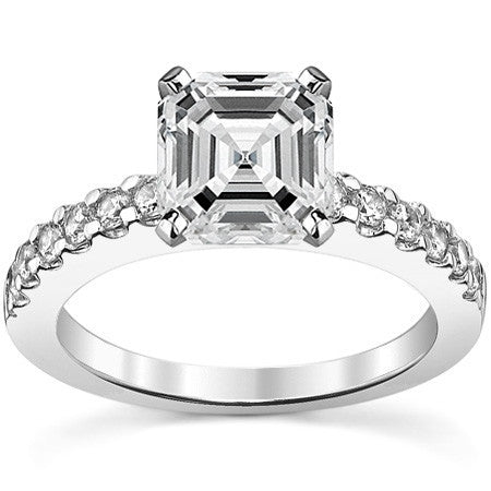 2mm Round Brilliant Moissanite Engagement Ring Setting 0.36ct