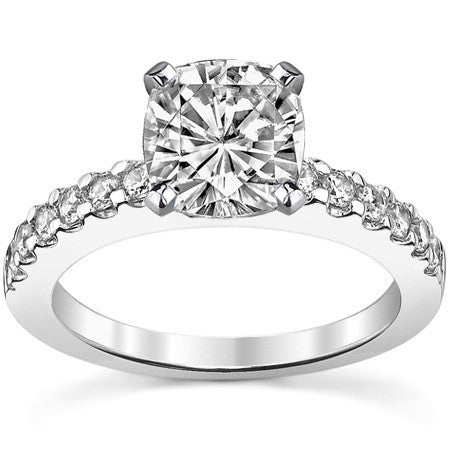 2mm Round Brilliant Moissanite Engagement Ring Setting 0.36ct