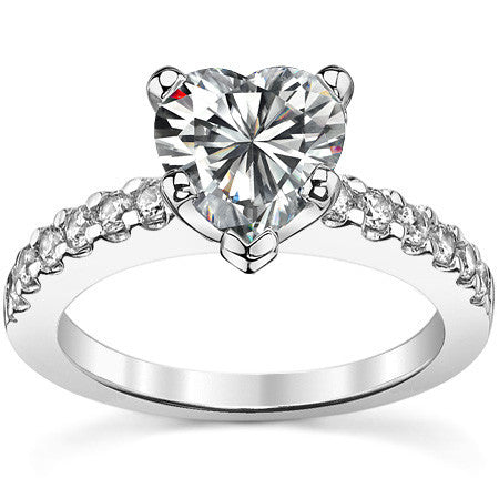 2mm Round Brilliant Moissanite Engagement Ring Setting 0.36ct
