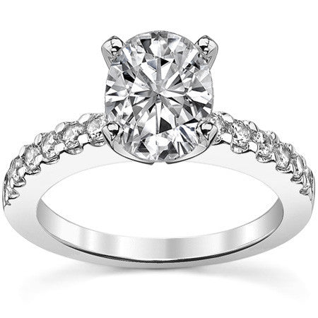 2mm Round Brilliant Moissanite Engagement Ring Setting 0.36ct