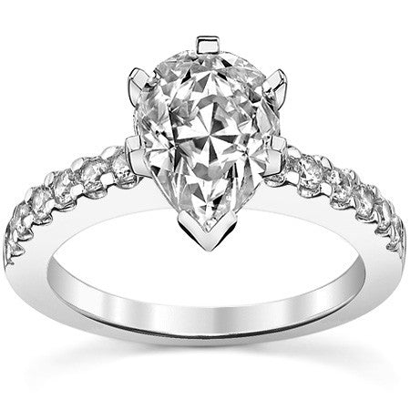 2mm Round Brilliant Moissanite Engagement Ring Setting 0.36ct