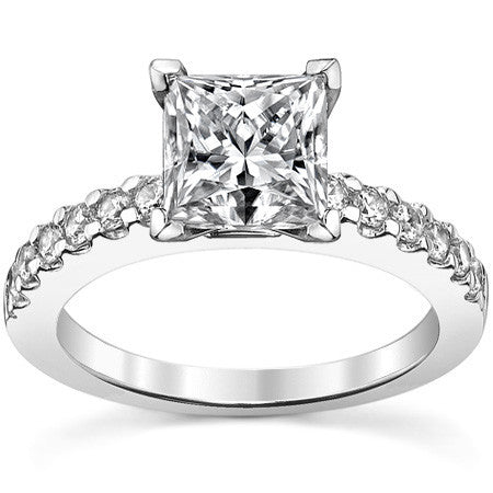 2mm Round Brilliant Moissanite Engagement Ring Setting 0.36ct