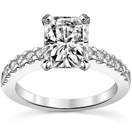 2mm Round Brilliant Moissanite Engagement Ring Setting 0.36ct