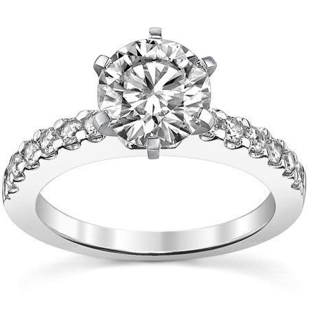 2mm Round Brilliant Moissanite Engagement Ring Setting 0.36ct