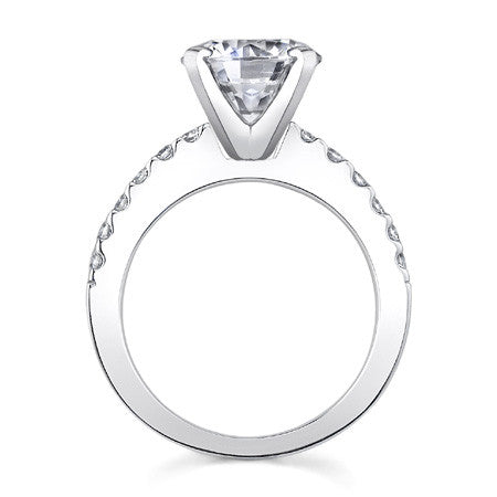 2mm Round Brilliant Moissanite Engagement Ring Setting 0.36ct