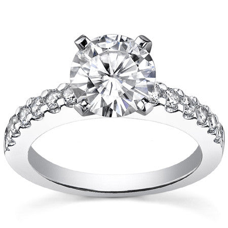2mm Round Brilliant Moissanite Engagement Ring Setting 0.36ct