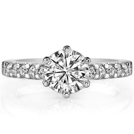 2mm Round Brilliant Moissanite Engagement Ring Setting 0.36ct