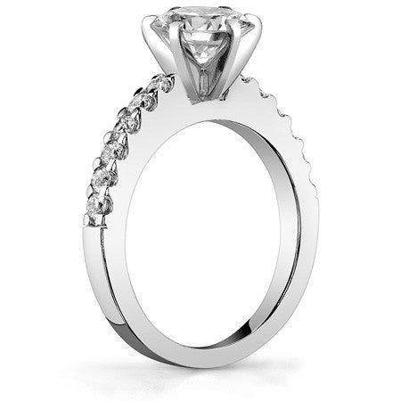 2mm Round Brilliant Moissanite Engagement Ring Setting 0.36ct