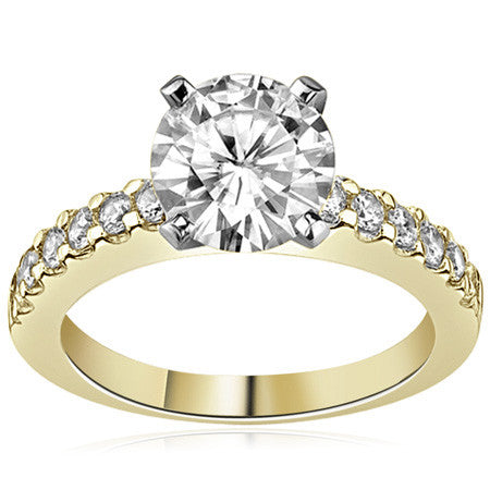2mm Round Brilliant Moissanite Engagement Ring Setting 0.36ct
