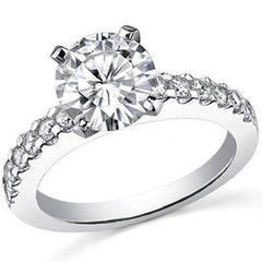 2mm Round Brilliant Moissanite Engagement Ring Setting 0.36ct