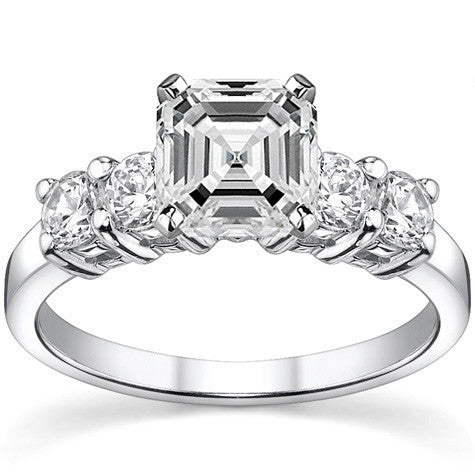 Round Brilliant Moissanite Engagement Ring Setting 0.60ct