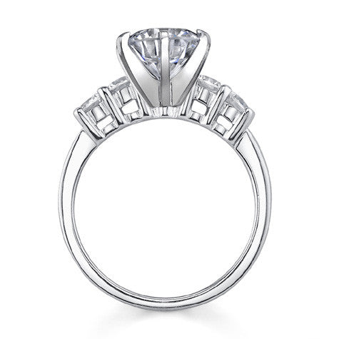 Round Brilliant Moissanite Engagement Ring Setting 0.60ct