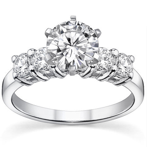 Round Brilliant Moissanite Engagement Ring Setting 0.60ct