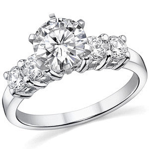 Round Brilliant Moissanite Engagement Ring Setting 0.60ct