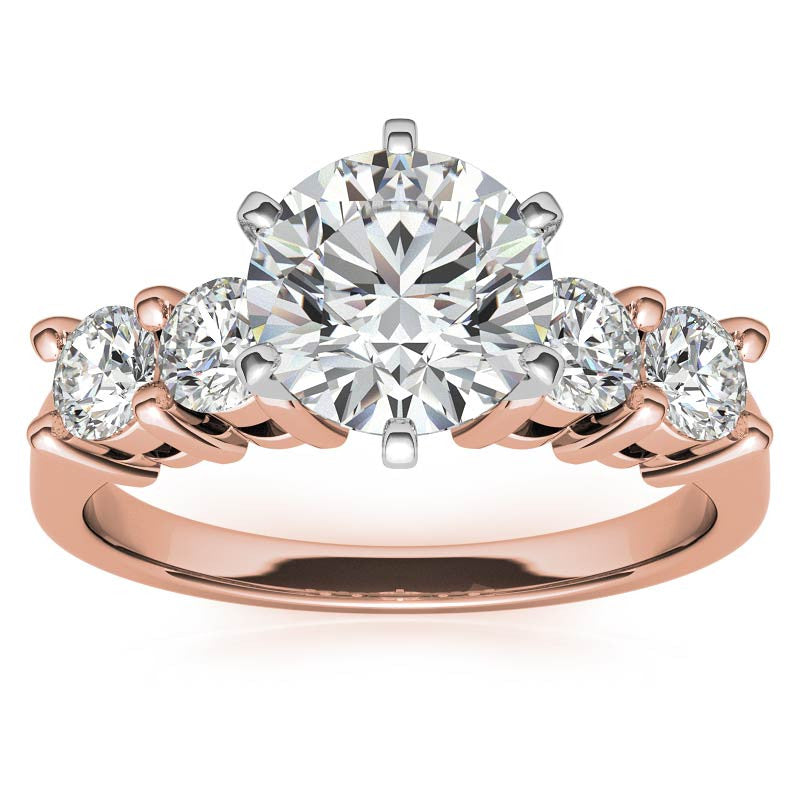 Round Brilliant Moissanite Engagement Ring Setting 0.60ct