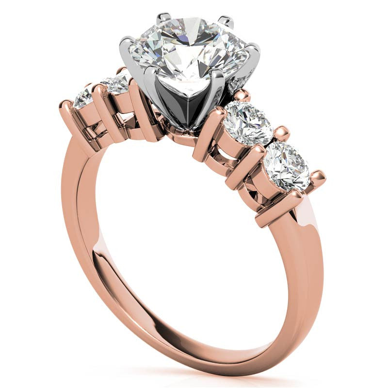 Round Brilliant Moissanite Engagement Ring Setting 0.60ct