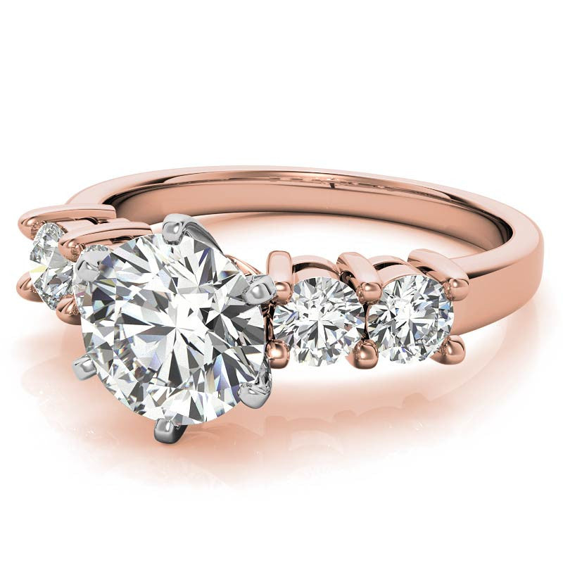 Round Brilliant Moissanite Engagement Ring Setting 0.60ct
