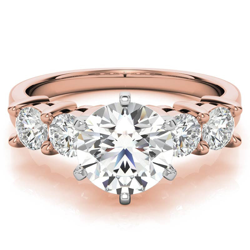 Round Brilliant Moissanite Engagement Ring Setting 0.60ct