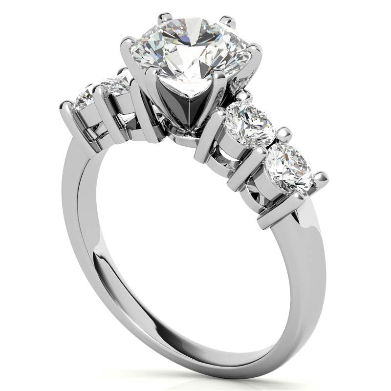 Round Brilliant Moissanite Engagement Ring Setting 0.60ct