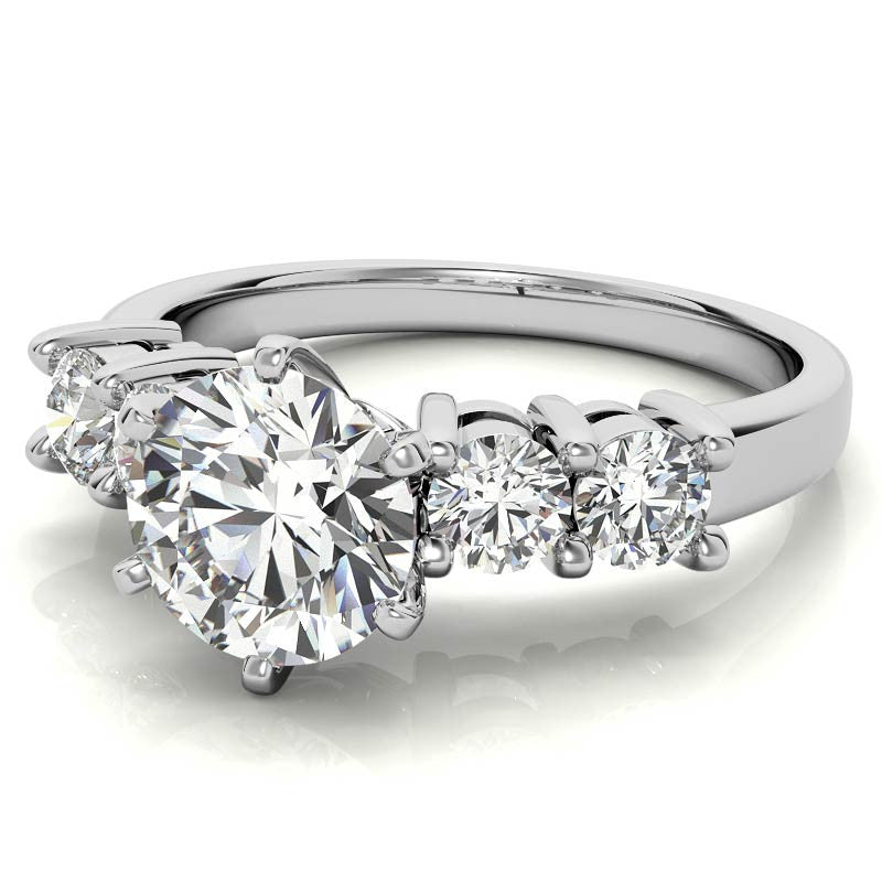 Round Brilliant Moissanite Engagement Ring Setting 0.60ct