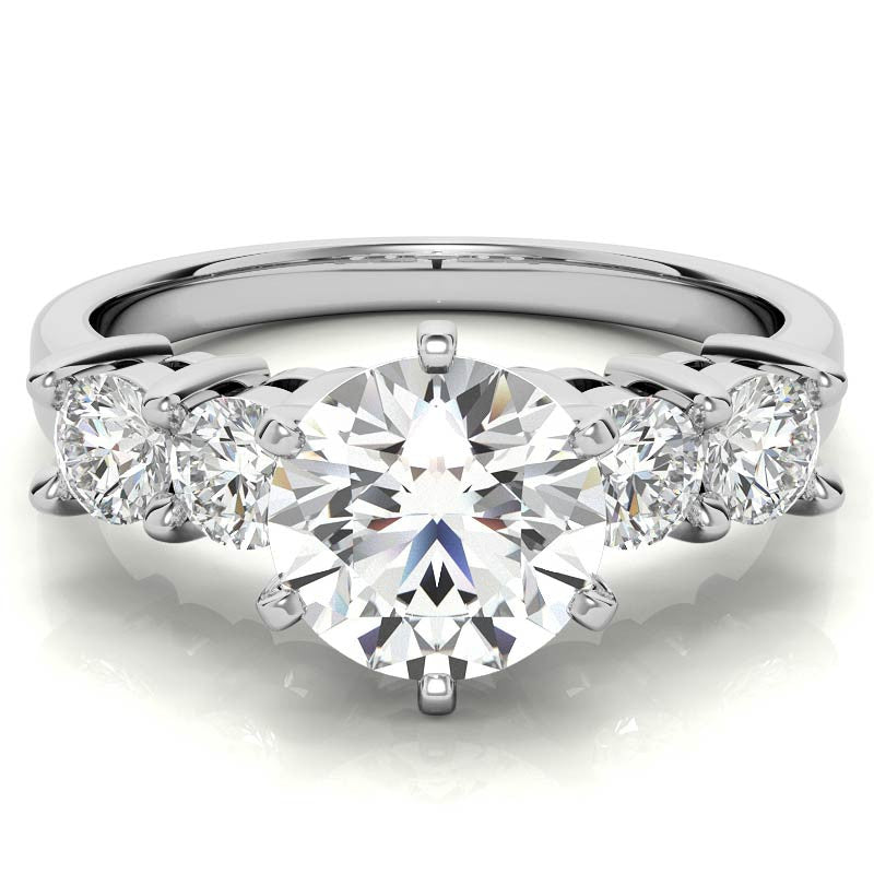 Round Brilliant Moissanite Engagement Ring Setting 0.60ct