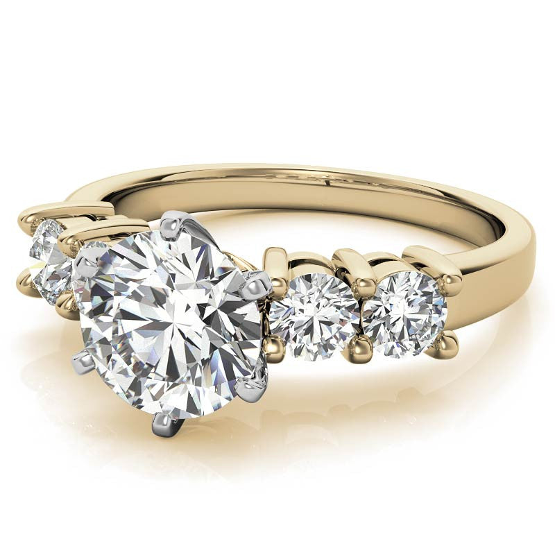 Round Brilliant Moissanite Engagement Ring Setting 0.60ct