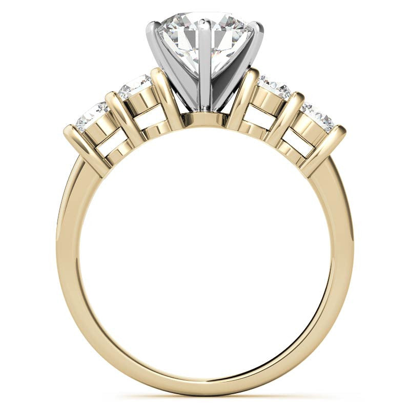 Round Brilliant Moissanite Engagement Ring Setting 0.60ct