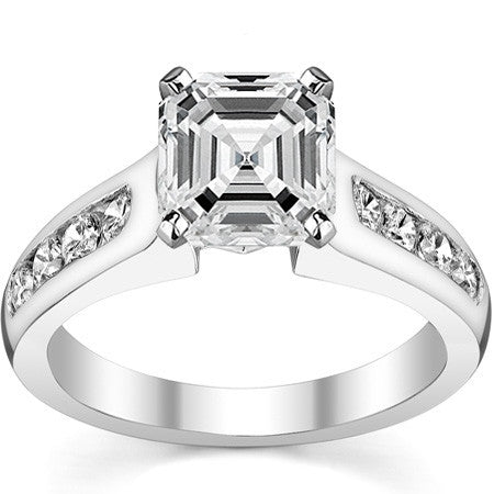 2.5mm Round Brilliant Moissanite Engagement Ring Setting 0.5ct