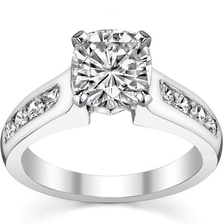 2.5mm Round Brilliant Moissanite Engagement Ring Setting 0.5ct