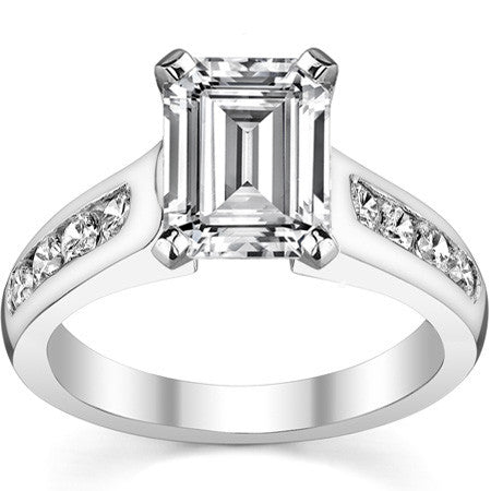 2.5mm Round Brilliant Moissanite Engagement Ring Setting 0.5ct