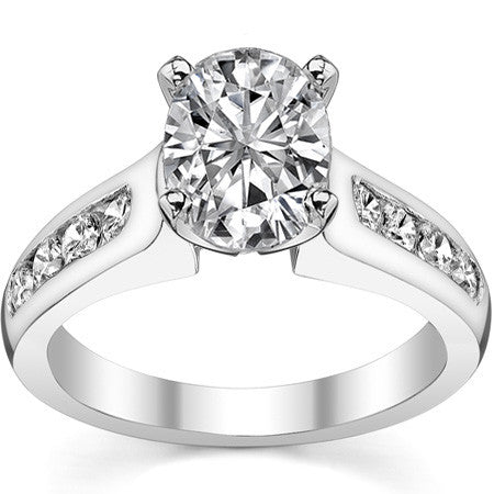 2.5mm Round Brilliant Moissanite Engagement Ring Setting 0.5ct