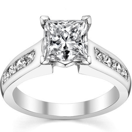 2.5mm Round Brilliant Moissanite Engagement Ring Setting 0.5ct