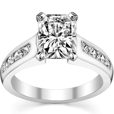 2.5mm Round Brilliant Moissanite Engagement Ring Setting 0.5ct